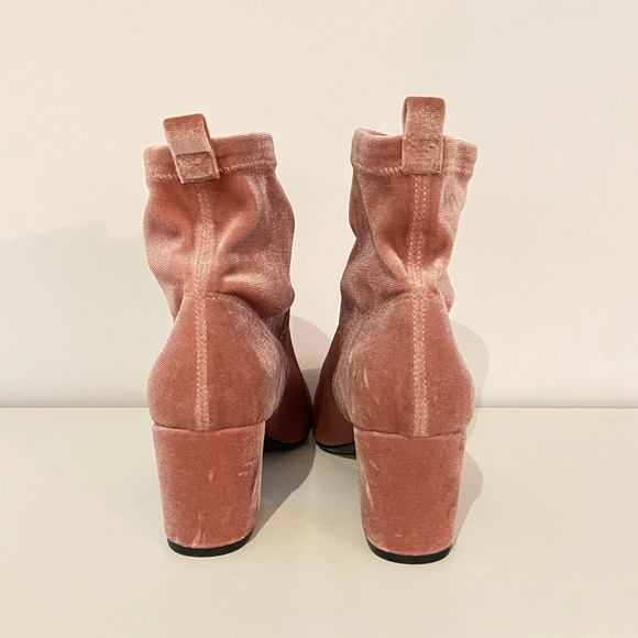 Pink Rose Velvet Ankle Bootie - Picture 2 of 4